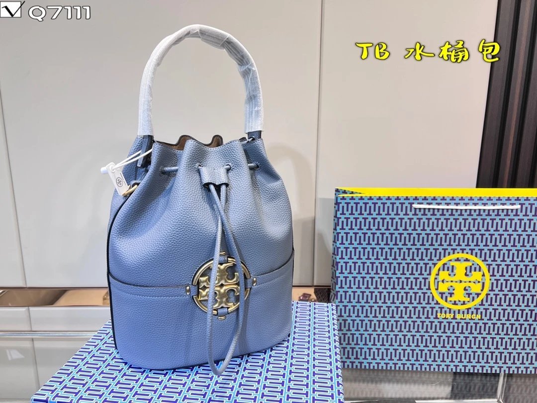 Tory Burch Miller Bucket Bag Navy Blue Handbag - 5