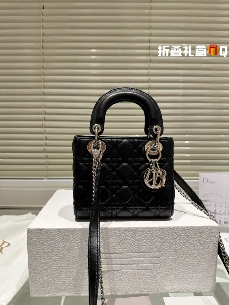 Dior Lady Dior Mini Pink Quilted Leather Handbag - 5