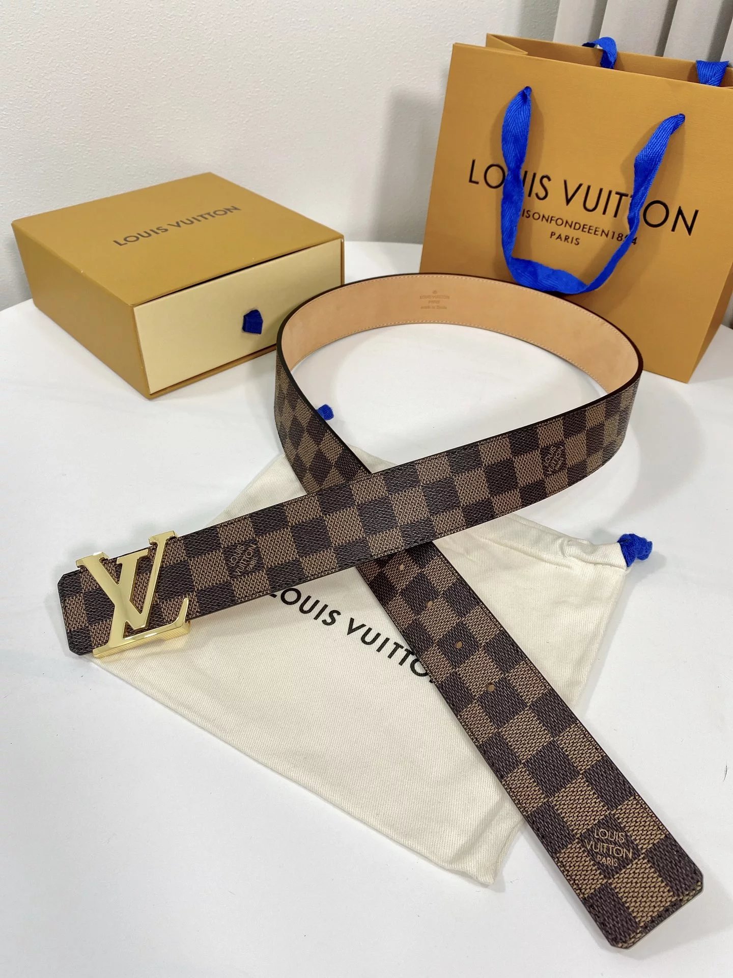 Louis Vuitton LV Initiales Belt Monogram Canvas Brown Leather Belt - 14
