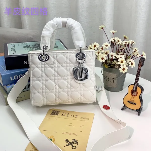 Dior Lady Dior Mini Pink Quilted Leather Handbag - 15
