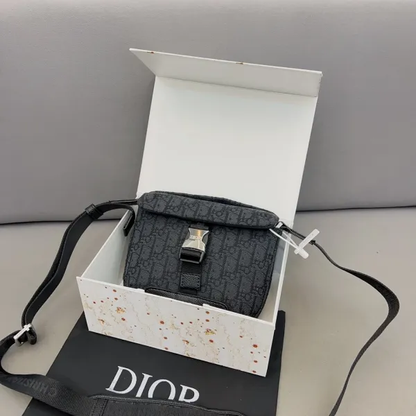 Dior Saddle Bag Gray Oblique Monogram Crossbody Bag - 12