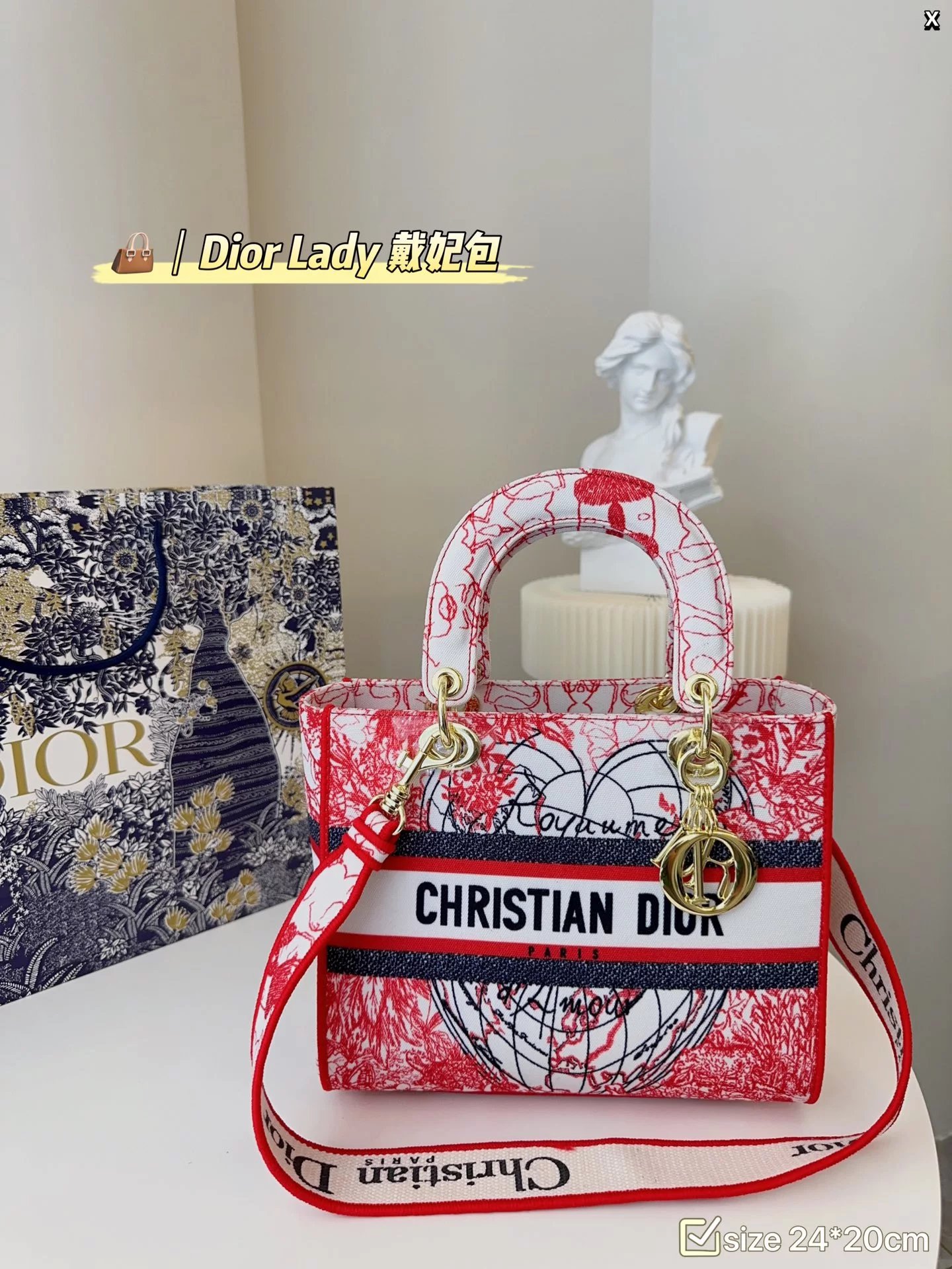 Dior Lady Dior Mini Silver Lamé Quilted Handbag - 14