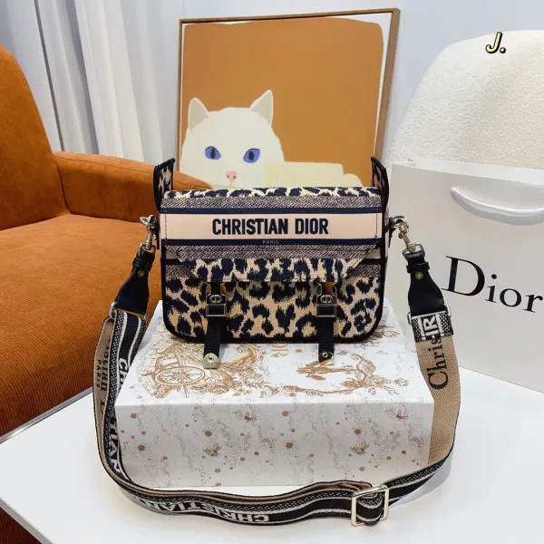 Dior Saddle Bag Light Gray Leather Crossbody Bag - 2