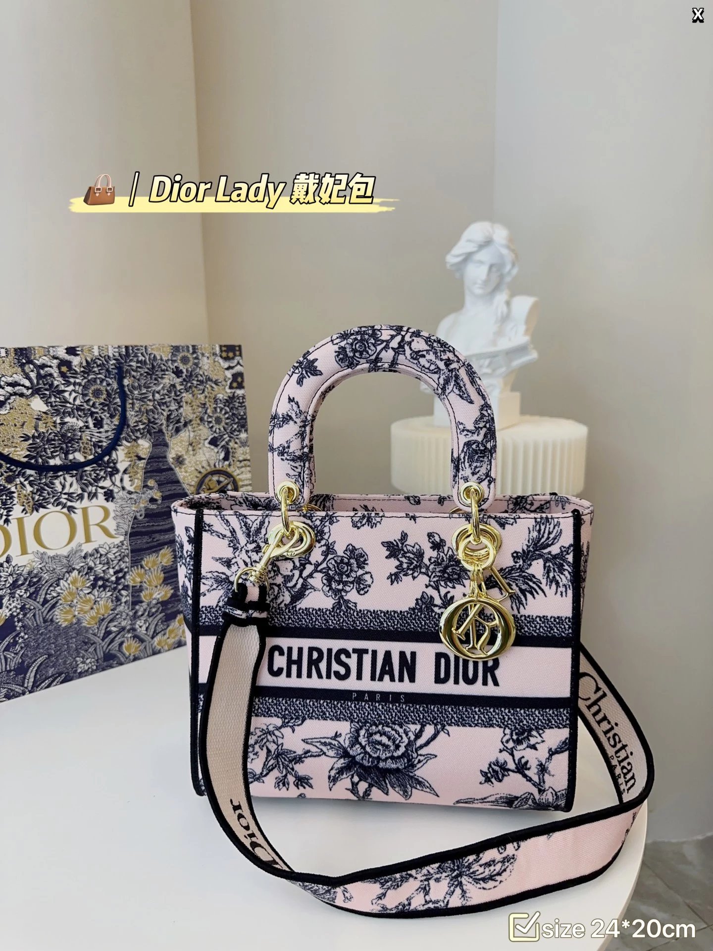 Dior Lady Dior Mini Silver Lamé Quilted Handbag - 12