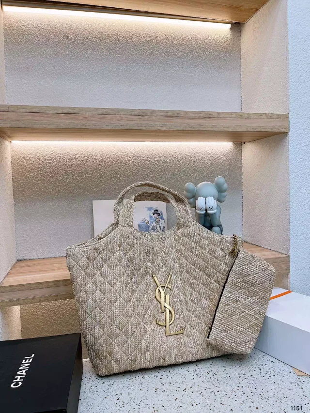 Saint Laurent Handbags Quilted top-handle handbag with chain strap product detail image 1
