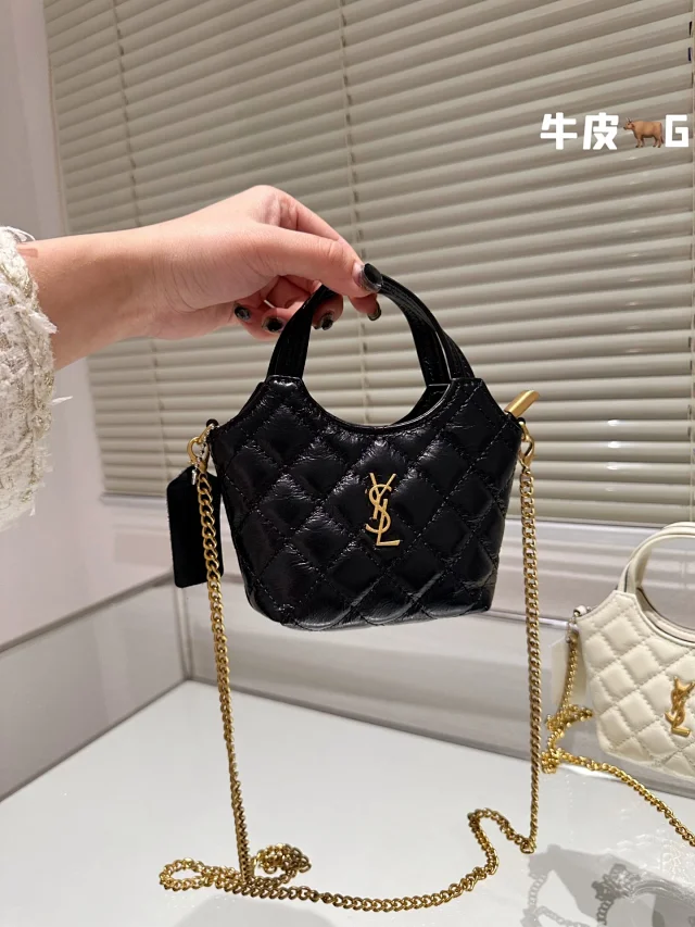 Saint Laurent Handbags Quilted top-handle handbag with chain strap product detail image 6