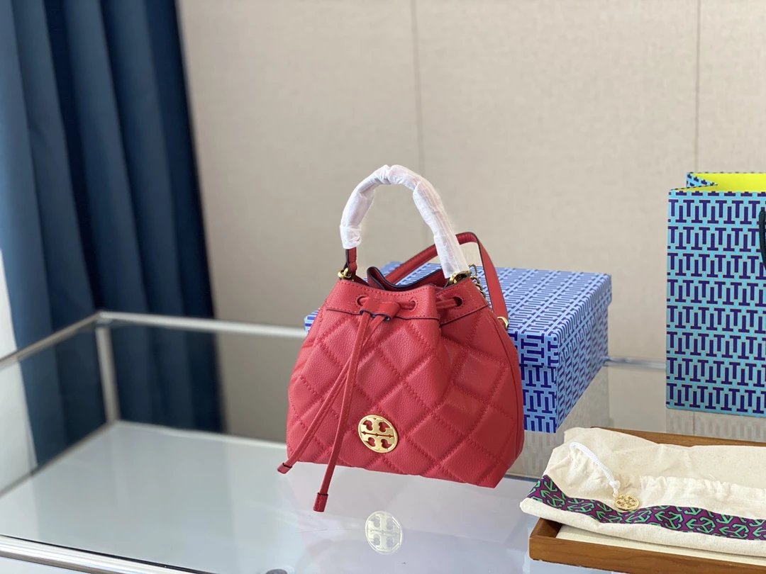 Tory Burch Mini Miller Croc-Embossed Green Bucket Bag Handbags - 12