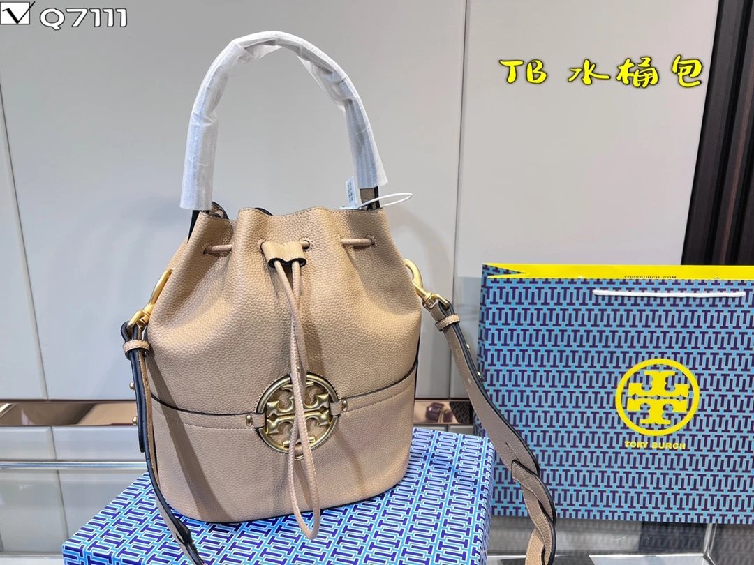 Tory Burch Miller Bucket Bag Navy Blue Handbag - 10