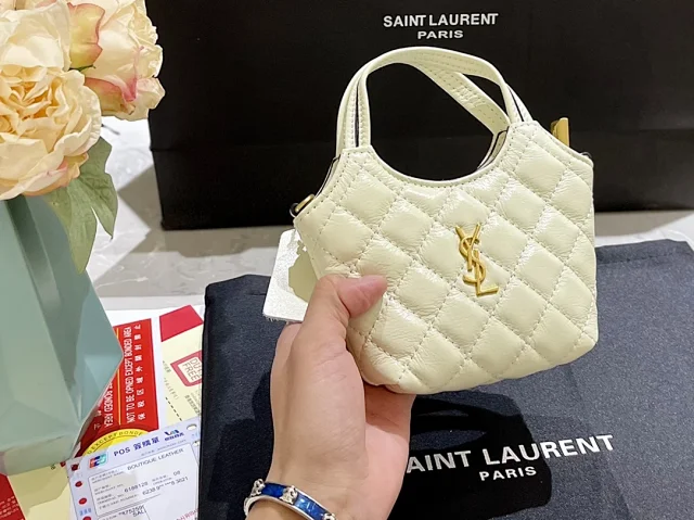 Saint Laurent Handbags Quilted top-handle handbag with chain strap product detail image 4