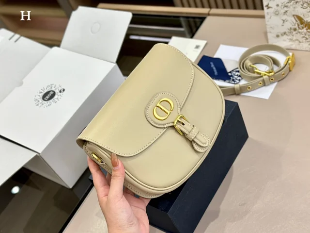 Dior Crossbody Bags Flap bag with gold-tone circular buckle product detail image 6