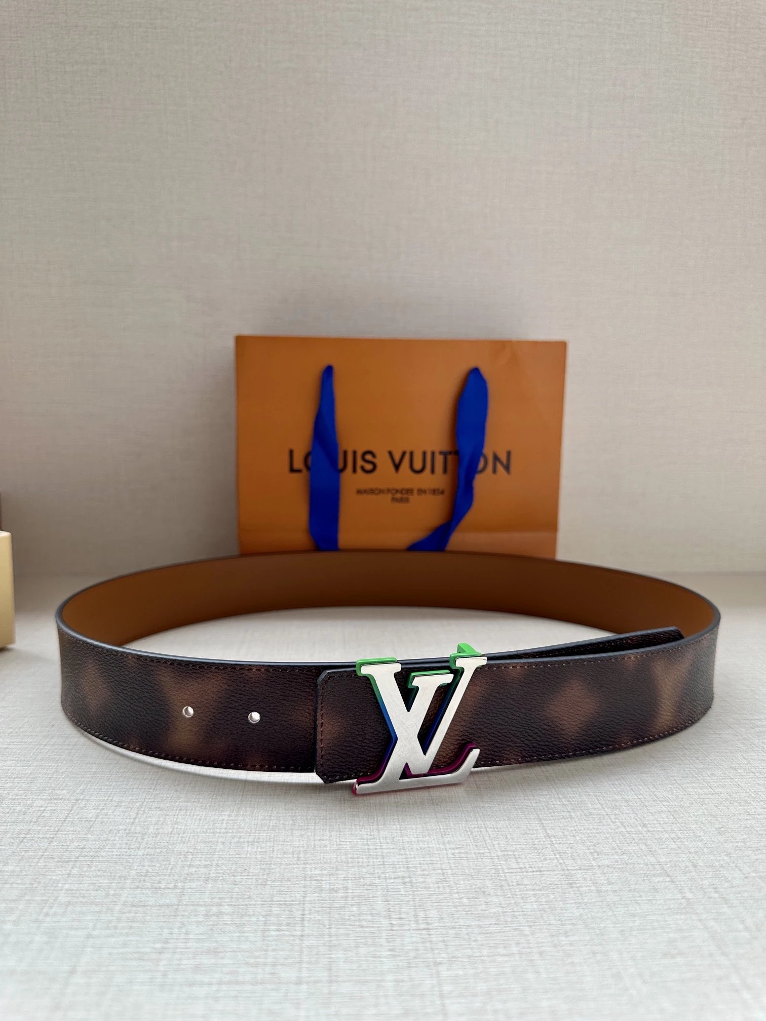 Louis Vuitton LV Initiales Belt Brown Monogram Leather Belt - 3