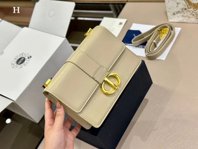 Dior Crossbody Bags Flap bag with gold-tone circular buckle product detail image 1