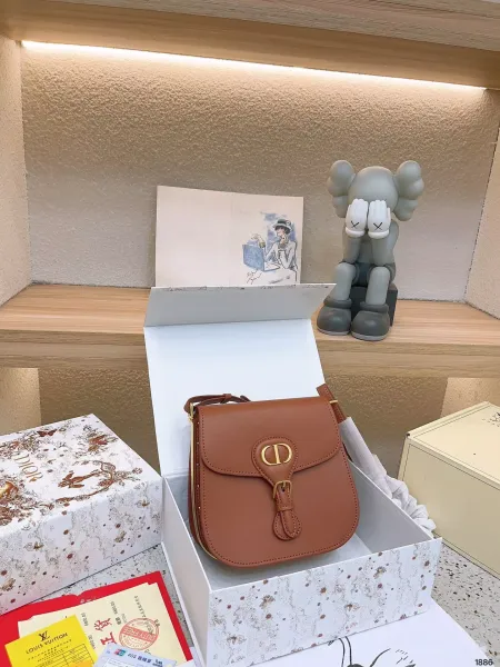 Dior Saddle Bag Light Gray Leather Crossbody Bag - 8