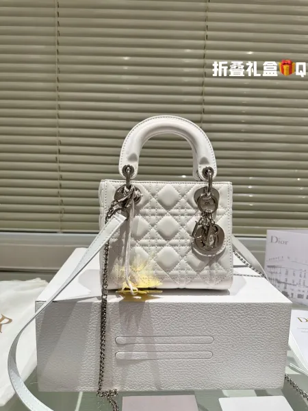 Dior Lady Dior Mini Pink Quilted Leather Handbag - 6