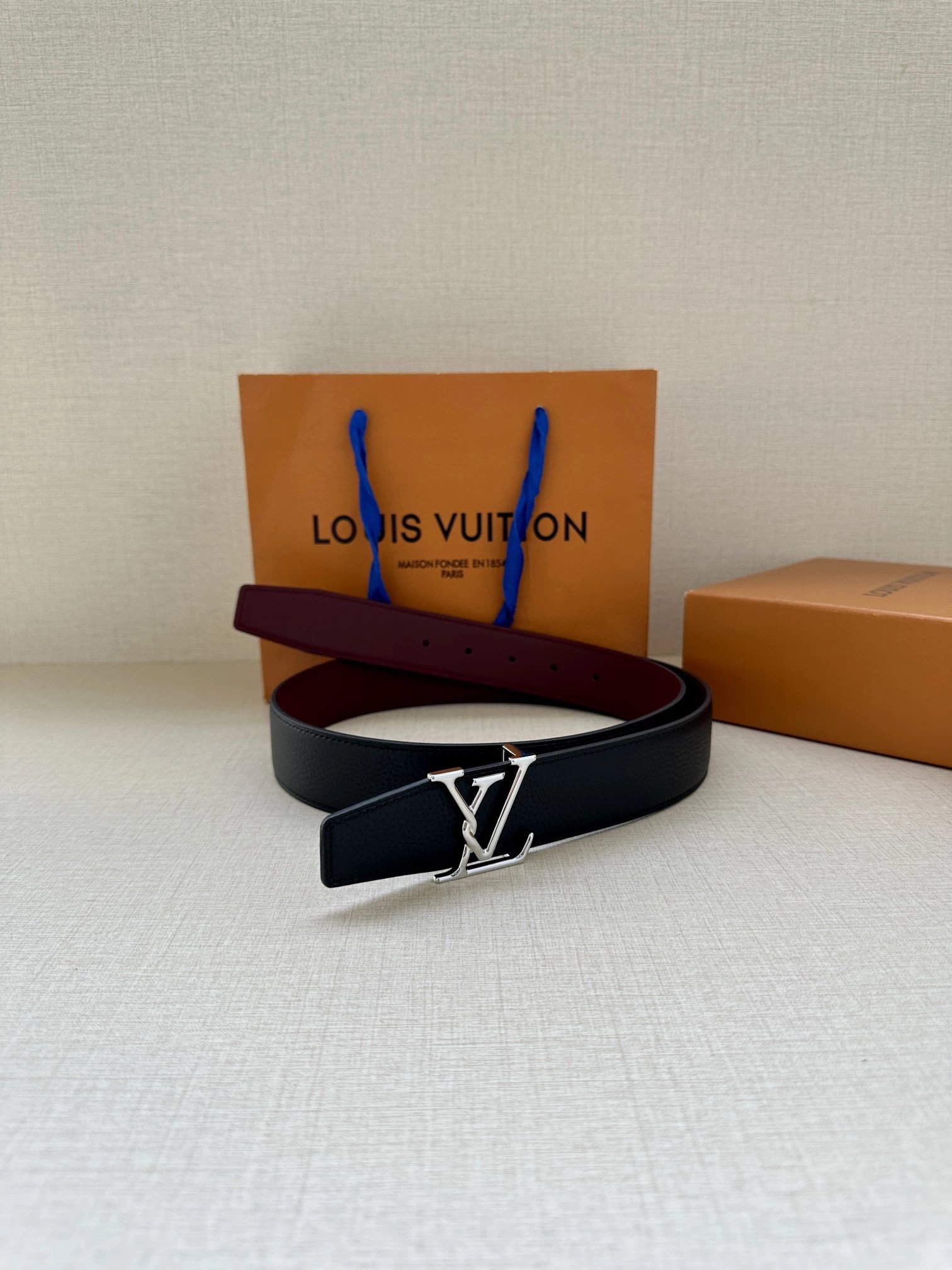 Louis Vuitton LV Initiales Belt Monogram Canvas Brown Leather Belt - 2