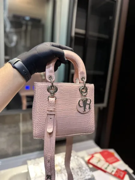 Dior Lady Dior Floral Embroidered Beige Handbag - 13