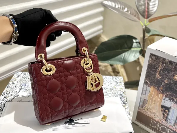 Dior Lady Dior Floral Embroidered Beige Handbag - 5