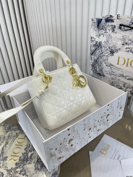 Dior Lady Dior Mini Bag Mauve Matte Leather Handbag - 11