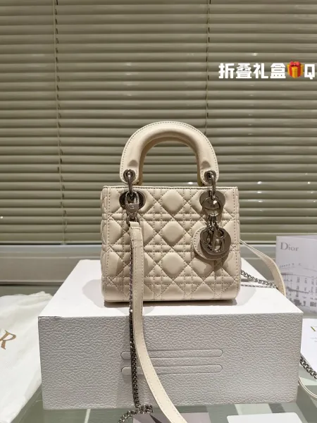 Dior Lady Dior Mini Pink Quilted Leather Handbag - 4