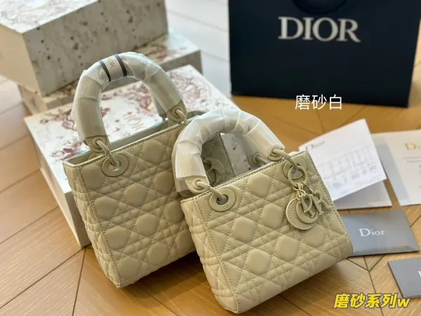 Dior Lady Dior Mini Black Quilted Leather Handbag with Oblique Scarf Handle - 10