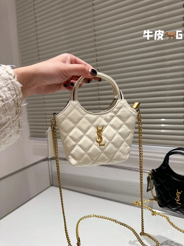 Saint Laurent Handbags Quilted top-handle handbag with chain strap product detail image 7