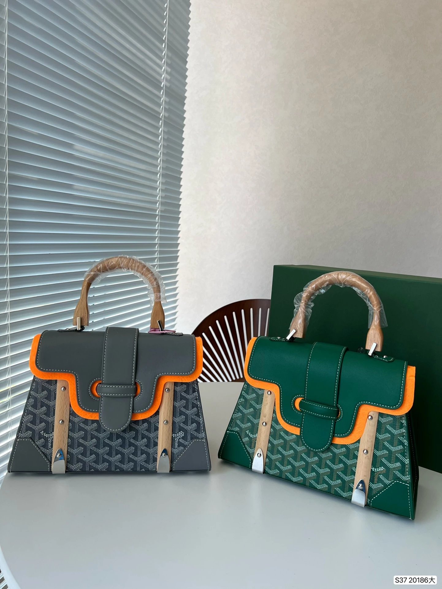 Goyard Saint Louis Mini Handbag in Orange and Yellow - 11