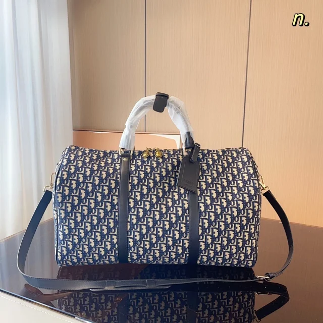 Dior Travel Bags Oblique canvas duffel bag with shoulder strap product detail image 7