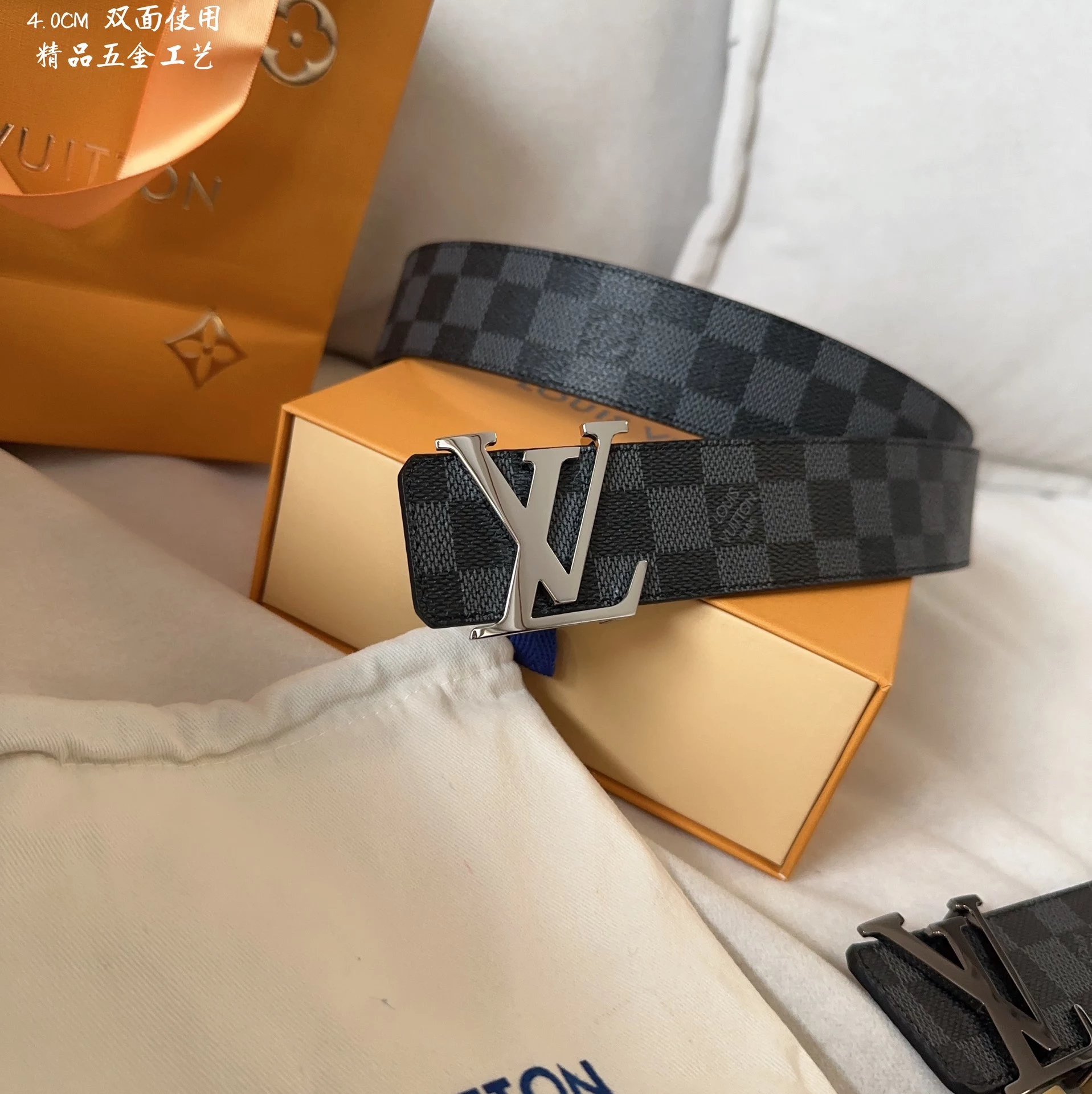 Louis Vuitton Reversible Monogram Canvas Belt with LV Twist Buckle Black / Beige Leather Belt - 11