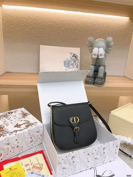 Dior Saddle Bag Light Gray Leather Crossbody Bag - 10