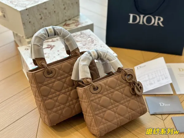 Dior Lady Dior Mini Black Quilted Leather Handbag with Oblique Scarf Handle - 11