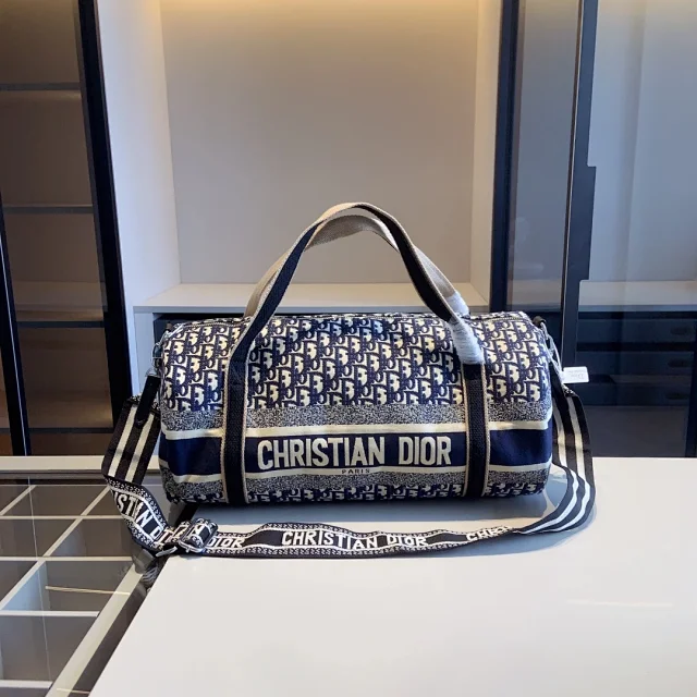 Dior Travel Bags Oblique canvas duffel bag with shoulder strap product detail image 3