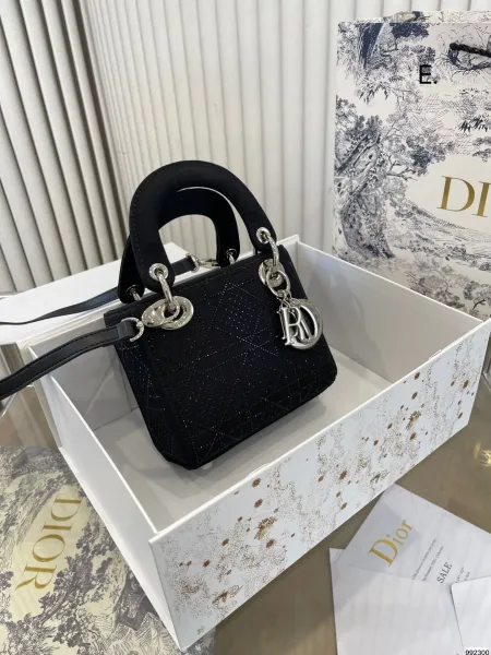 Dior Lady Dior Mini Pink Oblique Canvas Handbag - 9