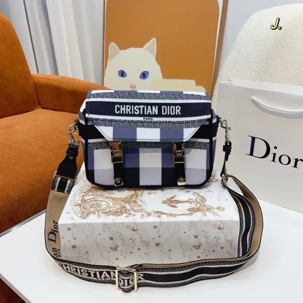 Dior Saddle Bag Light Gray Leather Crossbody Bag - 4