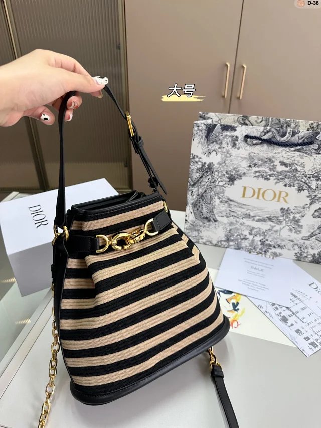 Dior Crossbody Bags Flap bag with gold-tone circular buckle product detail image 14