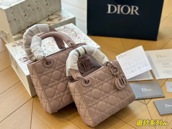 Dior Lady Dior Mini Black Quilted Leather Handbag with Oblique Scarf Handle - 9