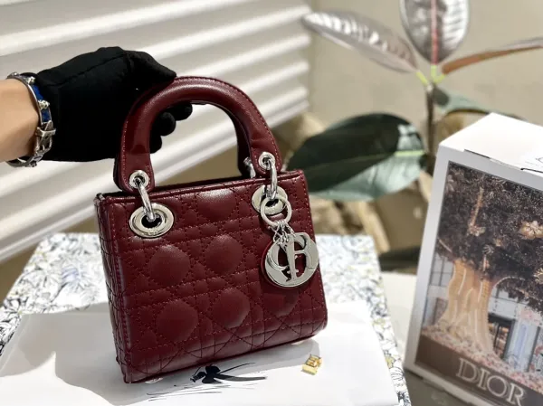 Dior Lady Dior Mini Pink Oblique Canvas Handbag - 11