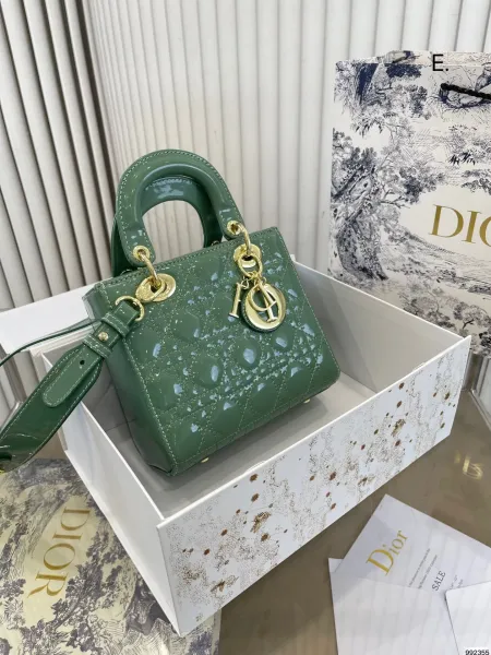 Dior Lady Dior Mini Bag Mauve Matte Leather Handbag - 13