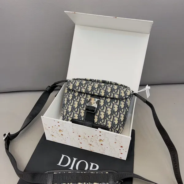 Dior Saddle Bag Gray Oblique Monogram Crossbody Bag - 13