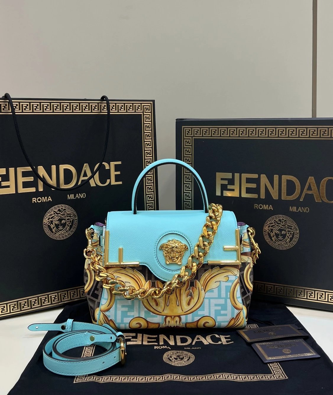 Fendi Peekaboo X-Lite Tan Leather Tote Bag - 2