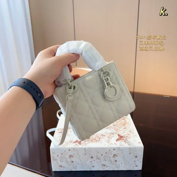 Dior Lady Dior Mini Bag Mauve Matte Leather Handbag - 4