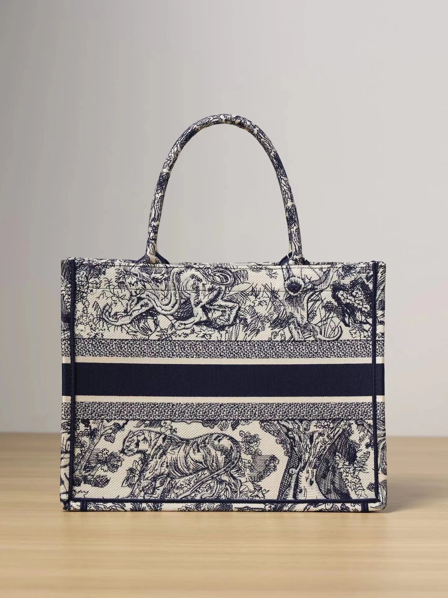 Dior Book Tote Navy Oblique Print Tote Bag with Charm - 6
