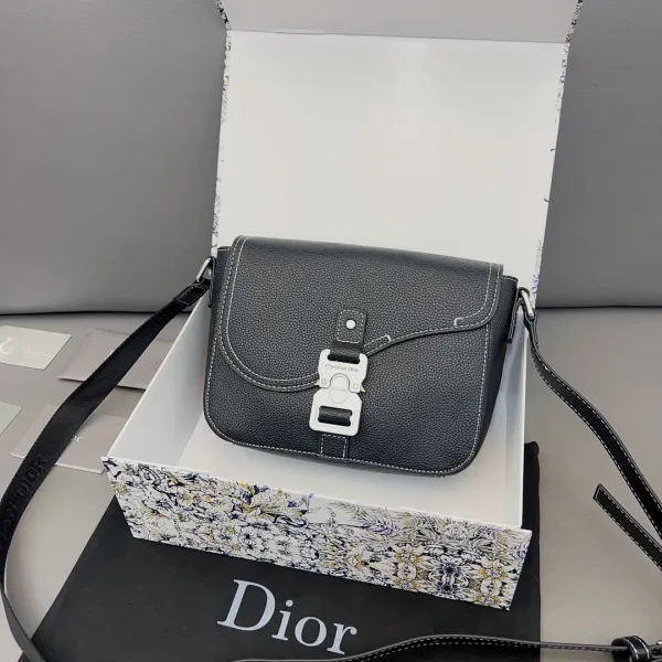 Dior Saddle Bag Gray Oblique Monogram Crossbody Bag - 9