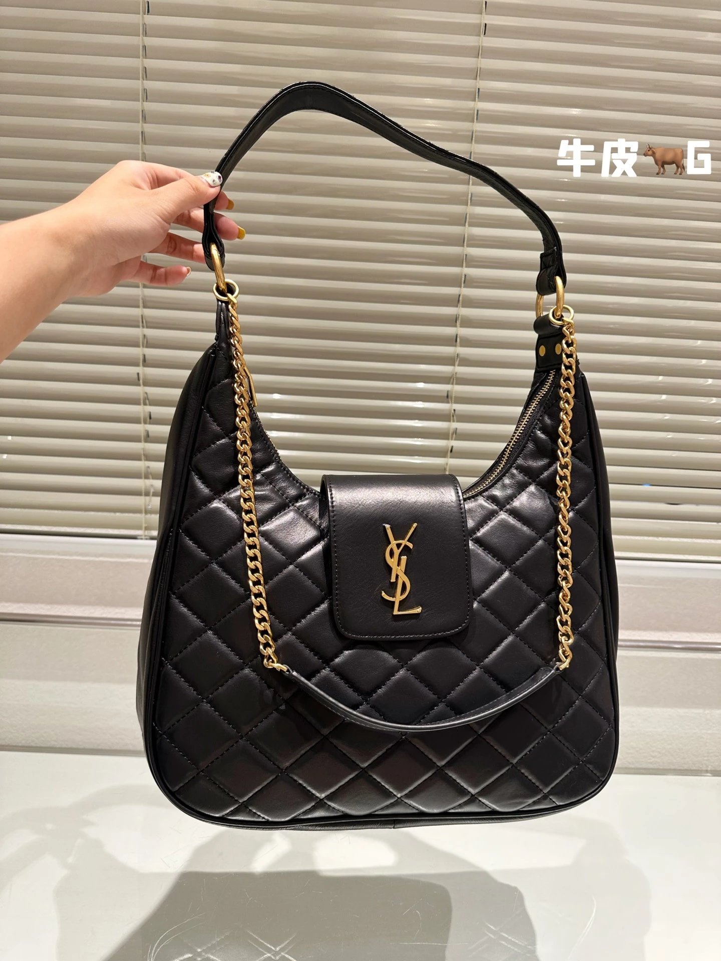 Saint Laurent Loulou Quilted Black Leather Chain Shoulder Bag - 11