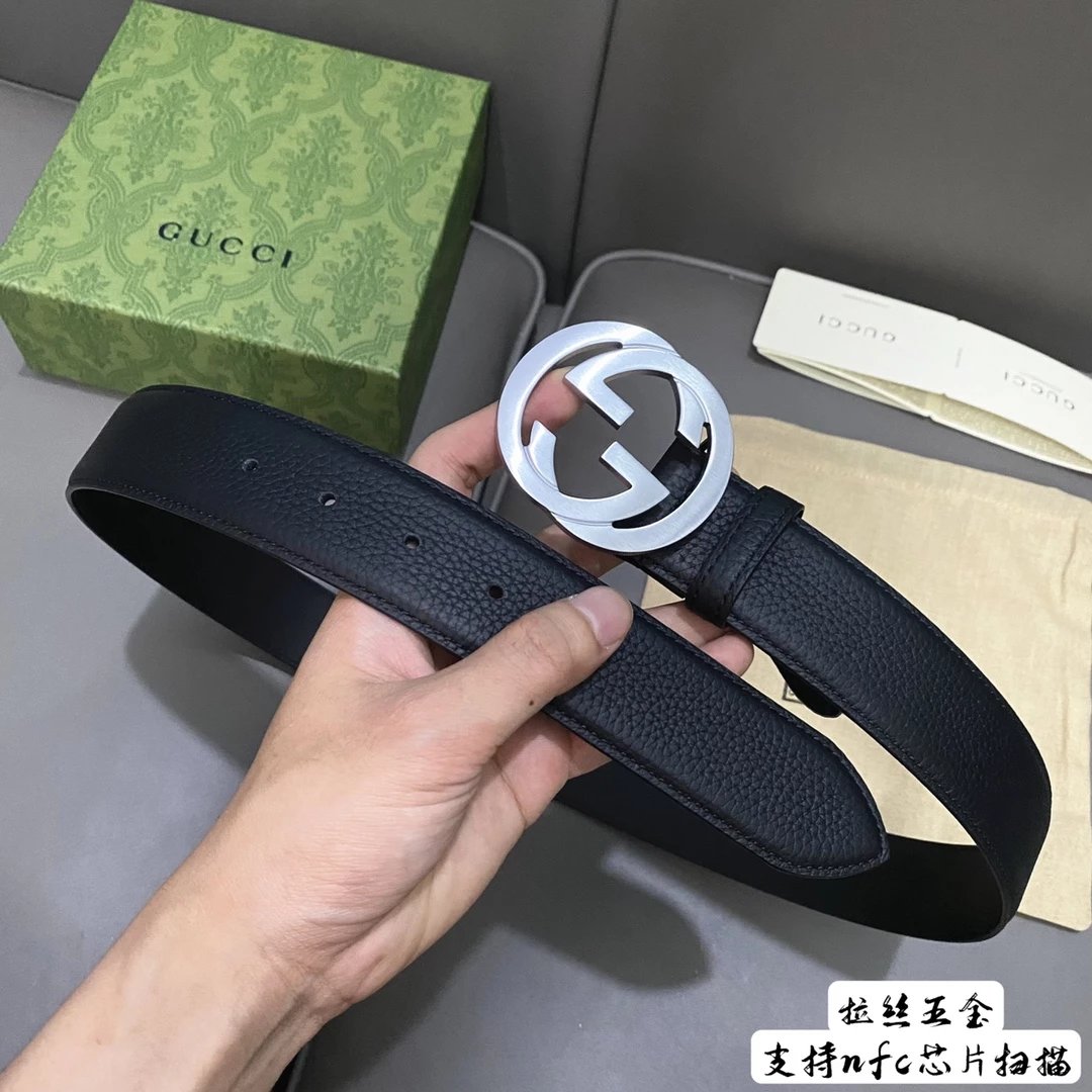 Gucci GG Marmont Web Stripe Belt Black - 8