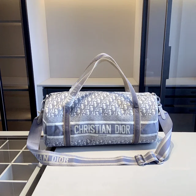 Dior Travel Bags Oblique canvas duffel bag with shoulder strap product detail image 4
