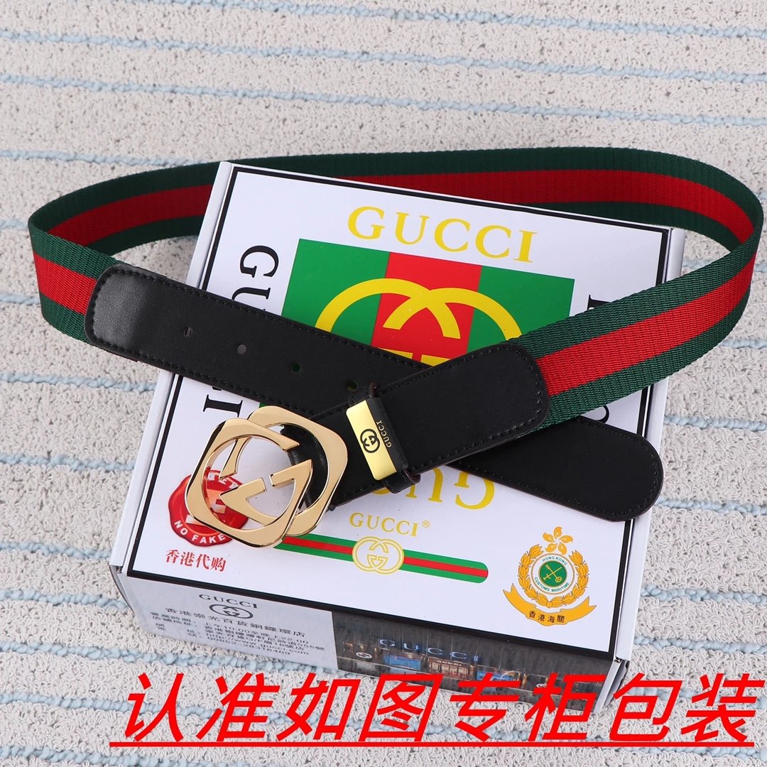 Gucci GG Marmont Web Stripe Belt Black - 7