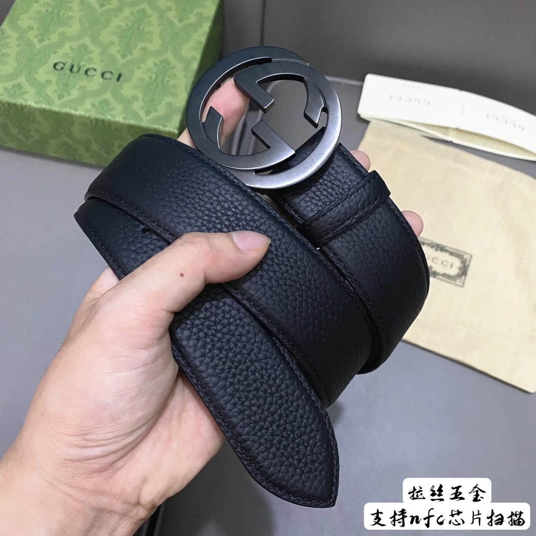 Gucci GG Marmont Web Stripe Belt Black - 10