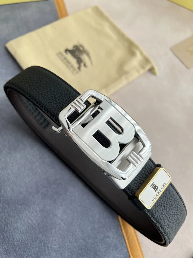 Burberry Belts Reversible leather belt with TB monogram buckle product detail image 1