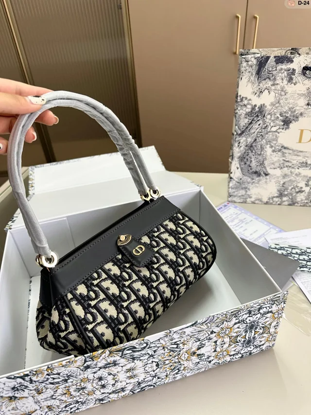 Dior Crossbody Bags Flap bag with gold-tone circular buckle product detail image 13