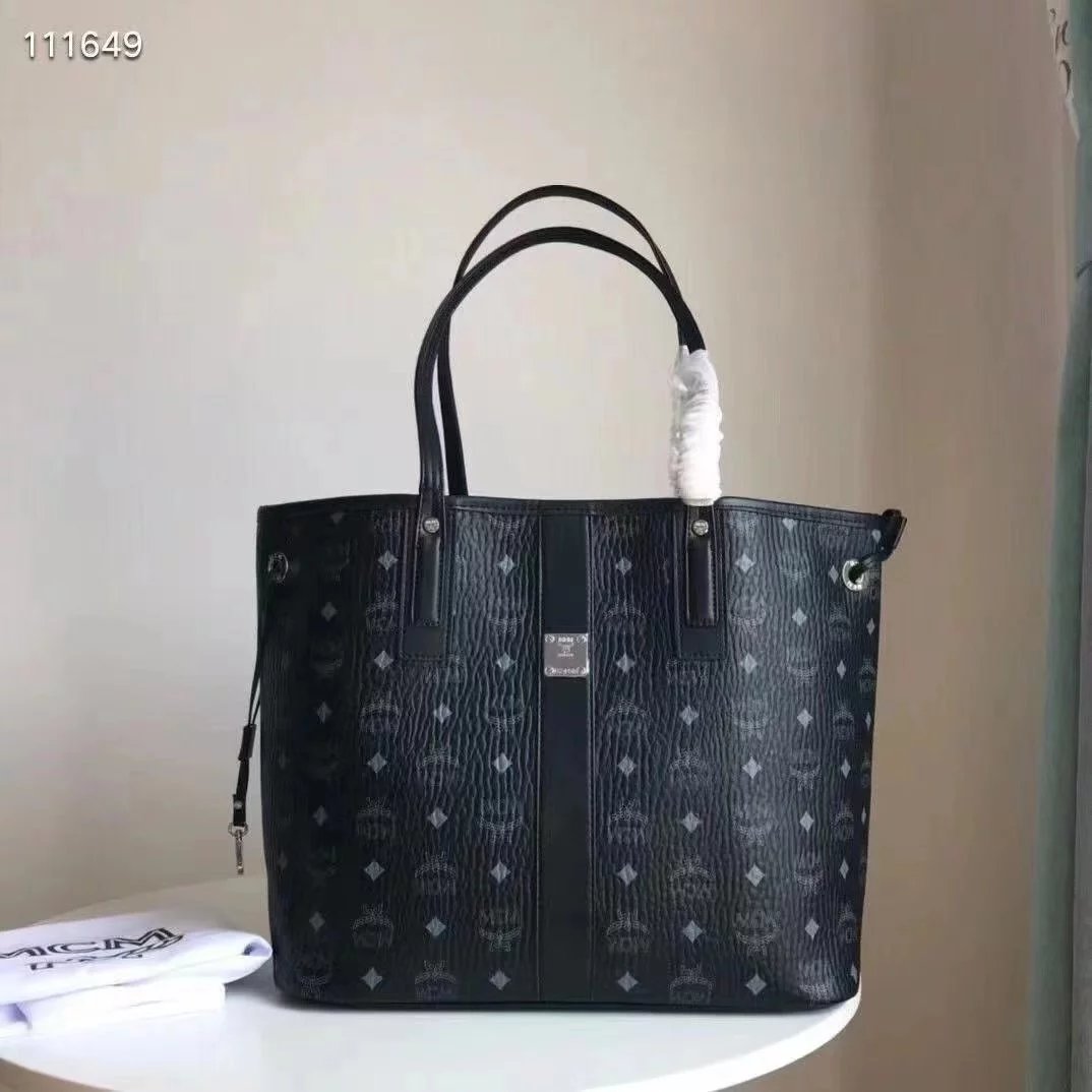 MCM Visetos Mini Tote Bag and Pouch Set Beige Leather Handbags - 4